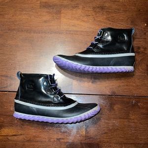 Sorel Out and About Patent Leather Waterproof Duck Boots